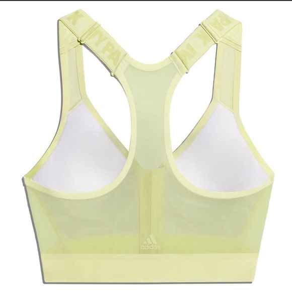 Adidas X IVY PARK IVP Zip Front Medium Impact Sports Bra Yellow Tint 4X - Picture 4 of 9